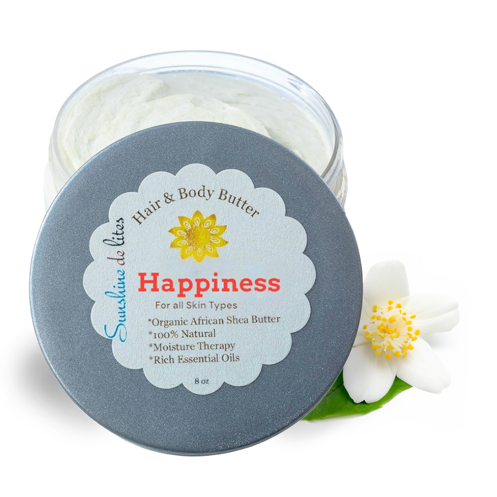 body butter hair and skin happiness scent
