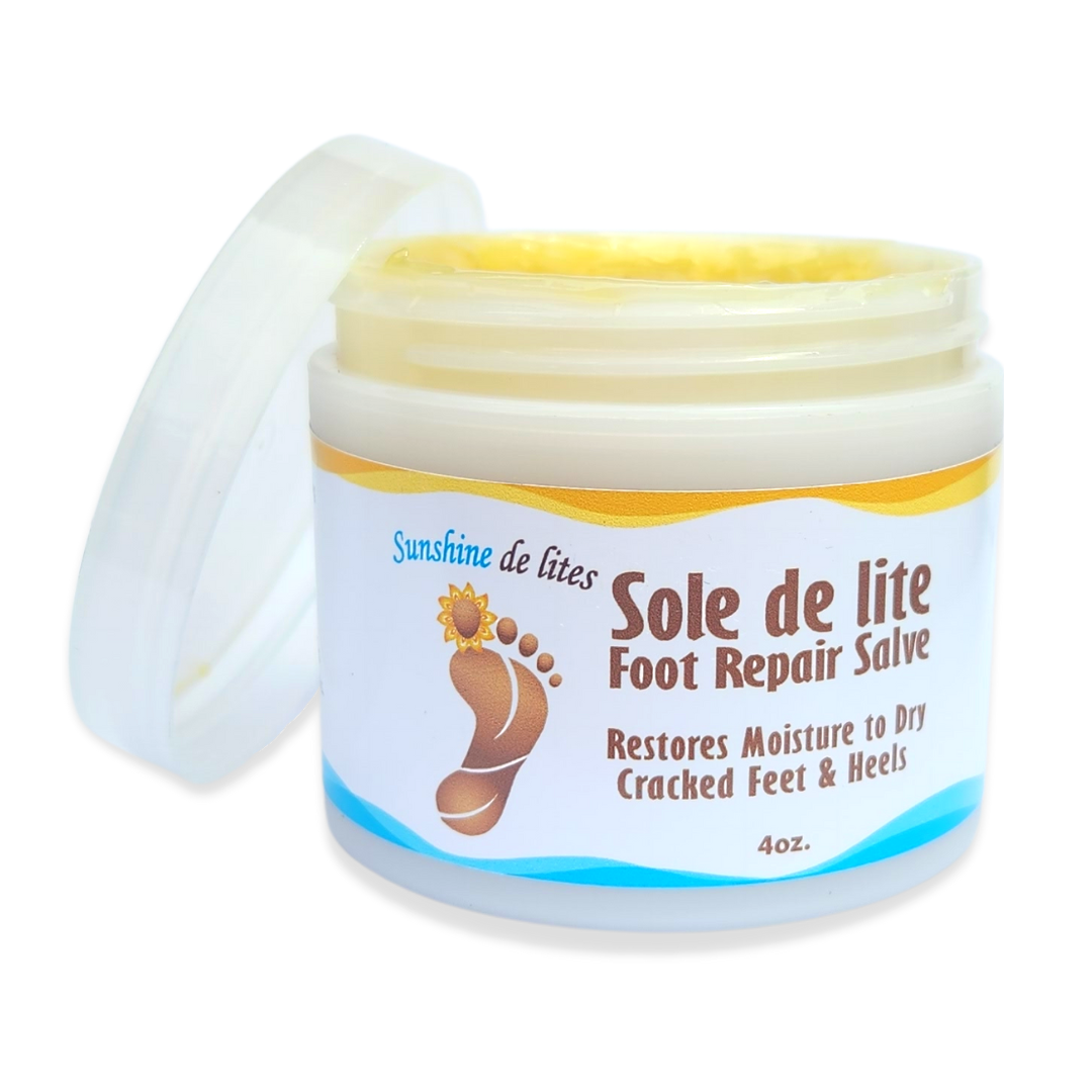 Sole de lite foot repair salve texture feature heals cracked feet